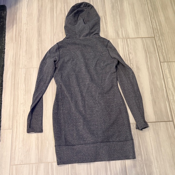 Women's  Hooded V-Neck Tunic Sweatshirt - Picture 2 of 3